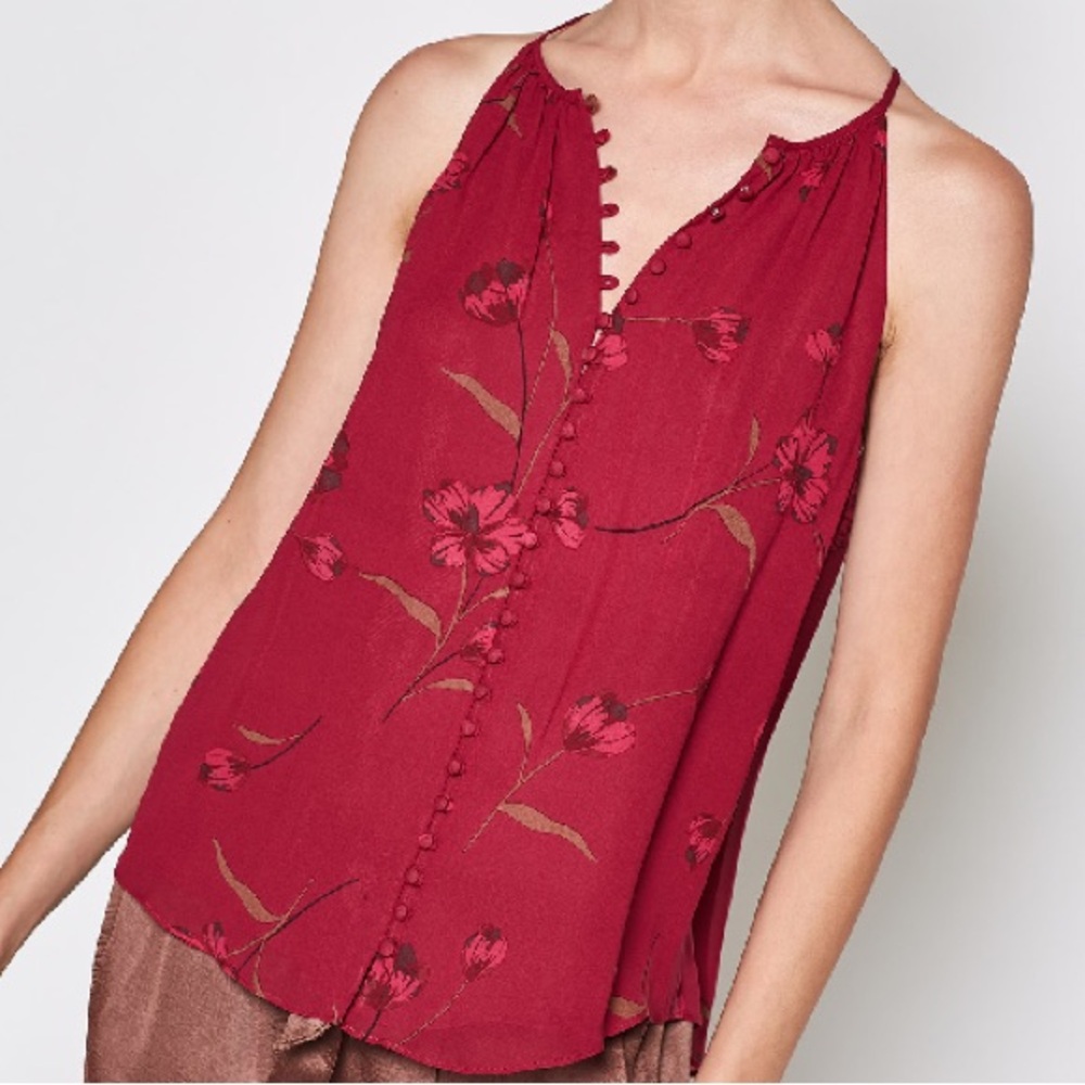 Joie Pink/Red Floral Blouse